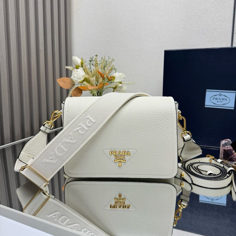 Prada Leather Shoulder Bag-White