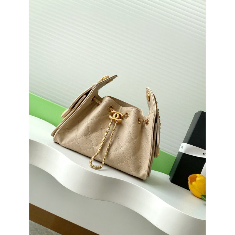 Chanel 25 Mini Bag in Grained Calfskin-Deep Beige