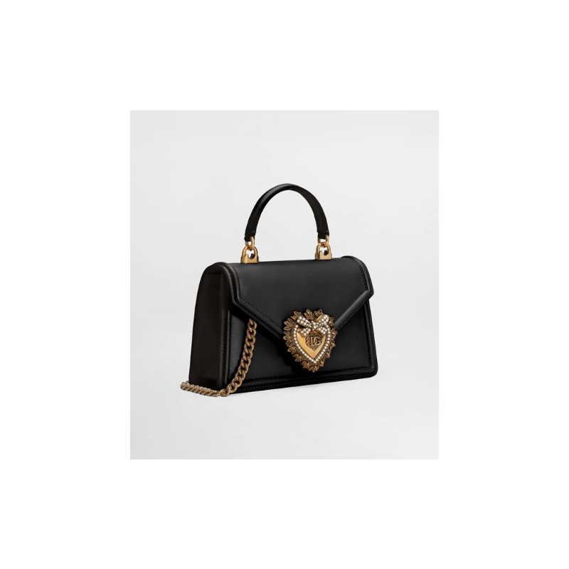 Dolce Gabbana Small Smooth Calfskin Devotion bag-Black