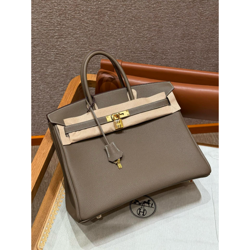 Hermes Birkin 35  in Togo leather-Etoupe
