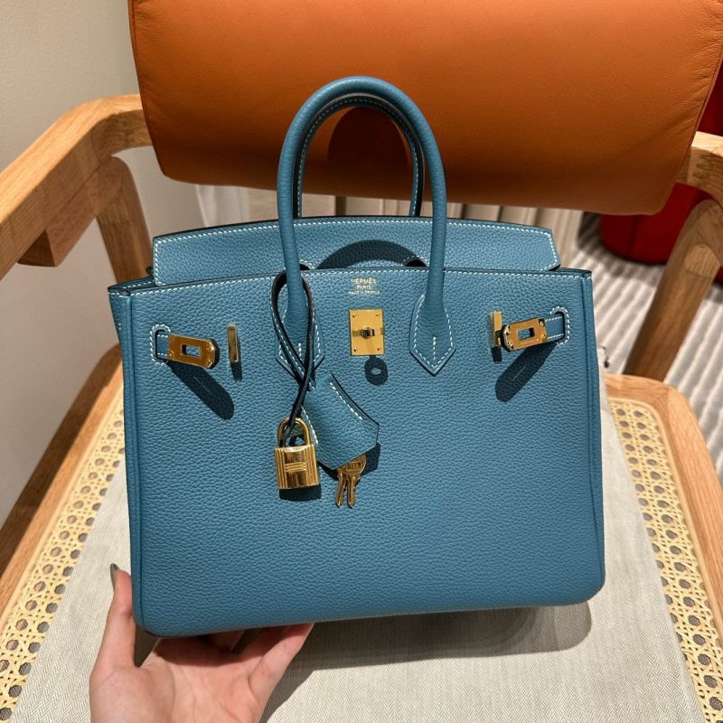Hermes Birkin 25 / Birkin 30  in Togo Leather-Blue jean