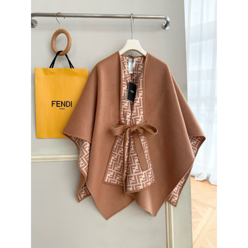 Fendi Fleecewool Cashmere FF Poncho
