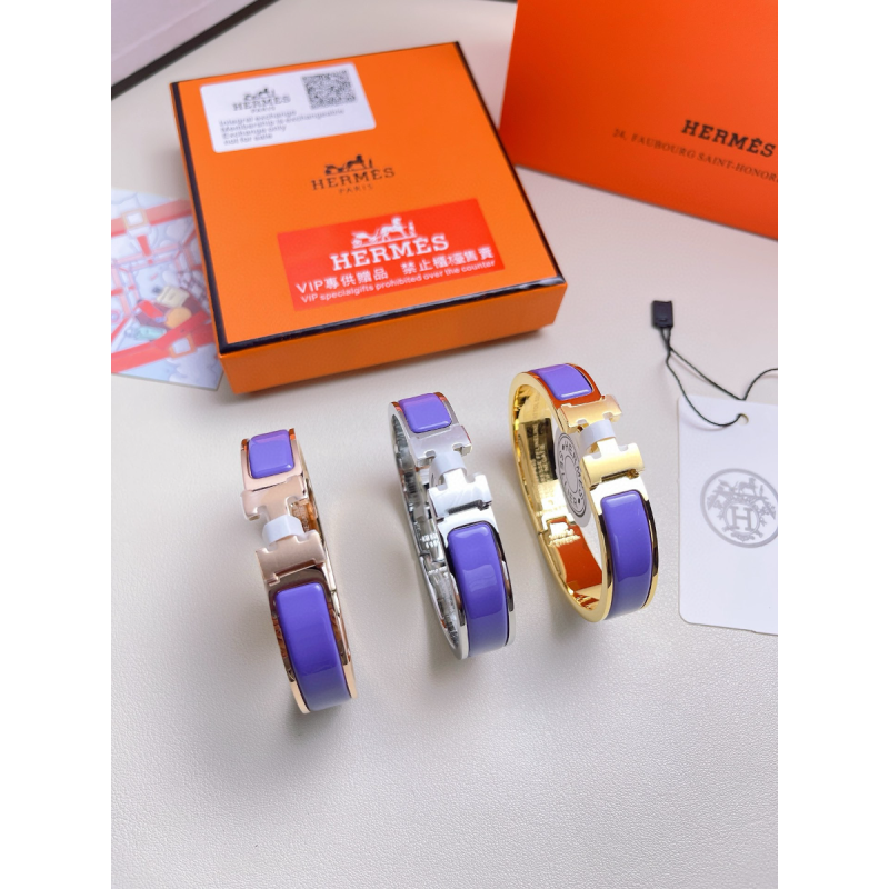 Hermes Clic H Bangle-purple