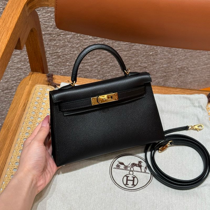 Hermes Mini Kelly Epsom leather-Black