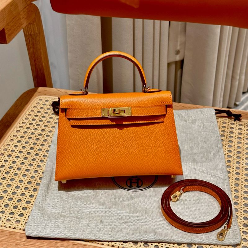 Hermes Mini Kelly Epsom leather-Orange
