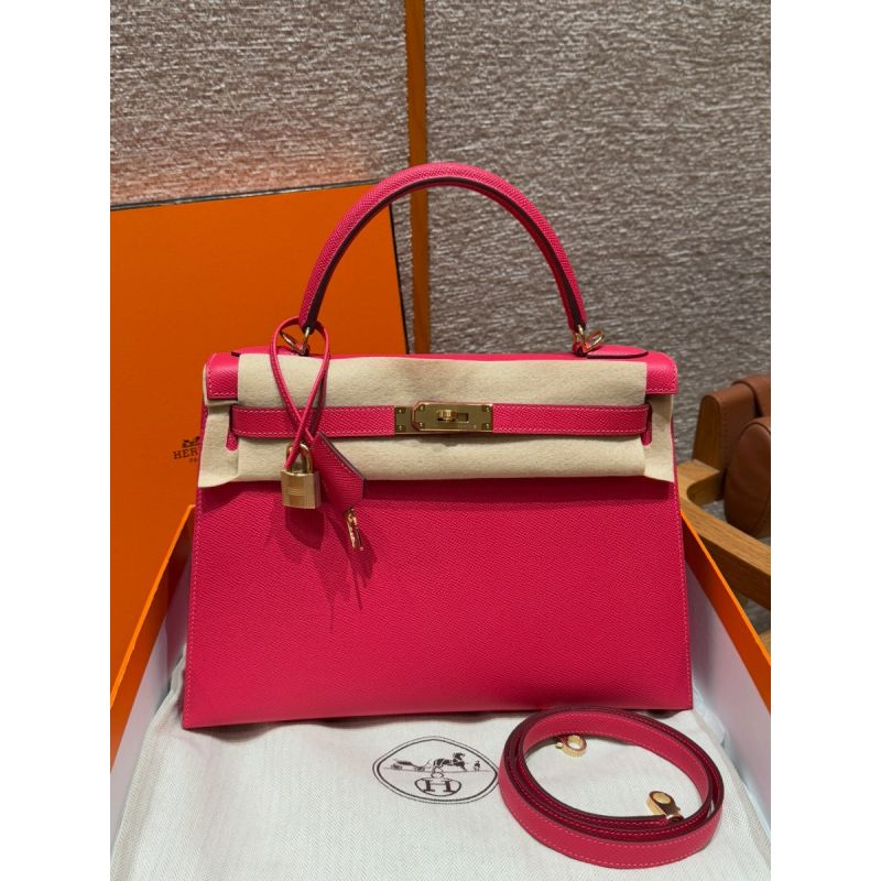Hermes Kelly 32cm in Epsom leather-Rose extreme