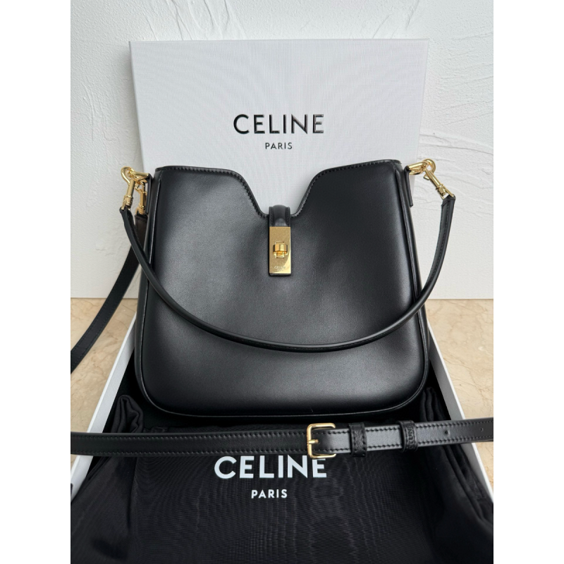 Celine Small Camille 16 Soft Bag in Smooth Calfskin- Black