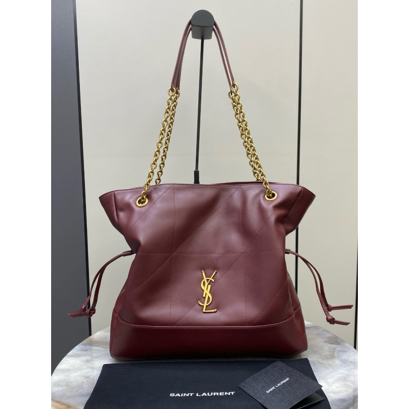 Saint Laurent Jamie Shopping Bag in Lambskin - Bordeaux 
