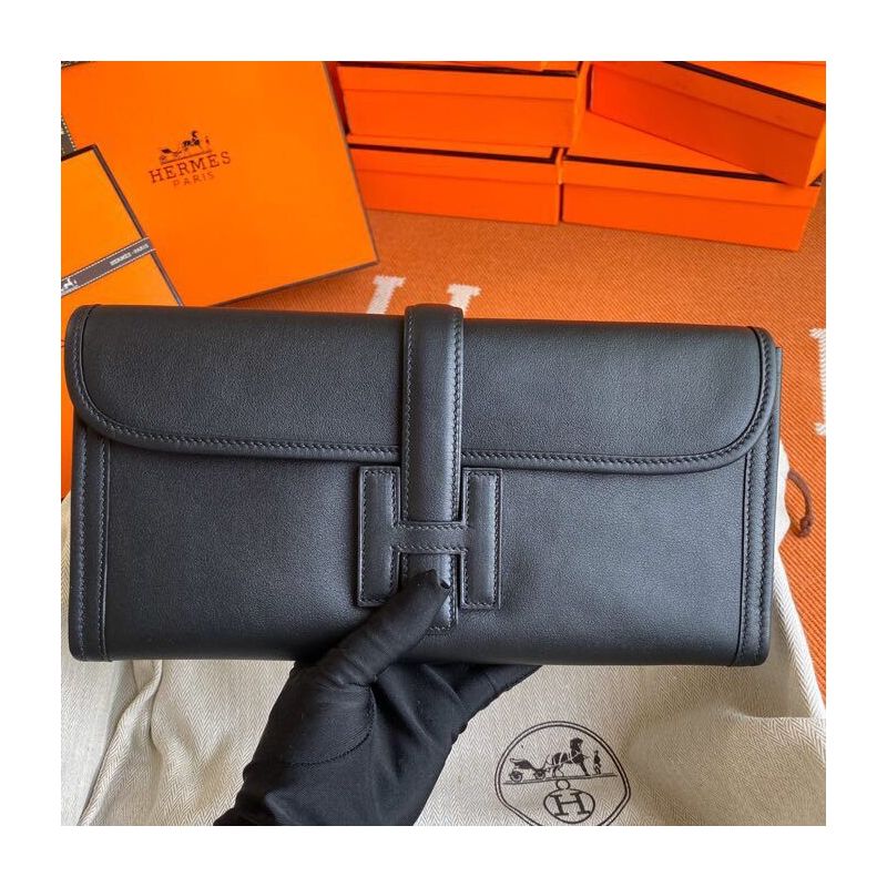 Hermes Jige Elan Clutch in Swift Leather 
