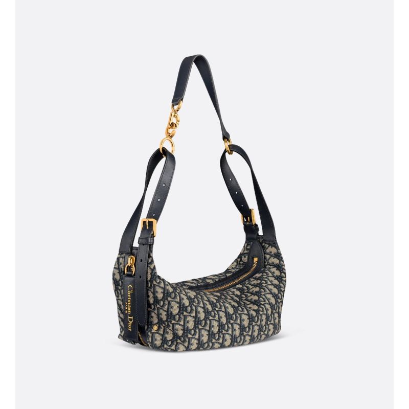 Small D-Journey Bag in Blue Dior Oblique Jacquard