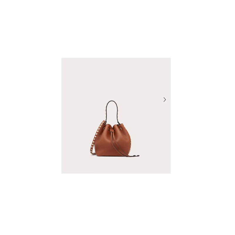 Rockstud Grainy Calfskin Bucket Bag 