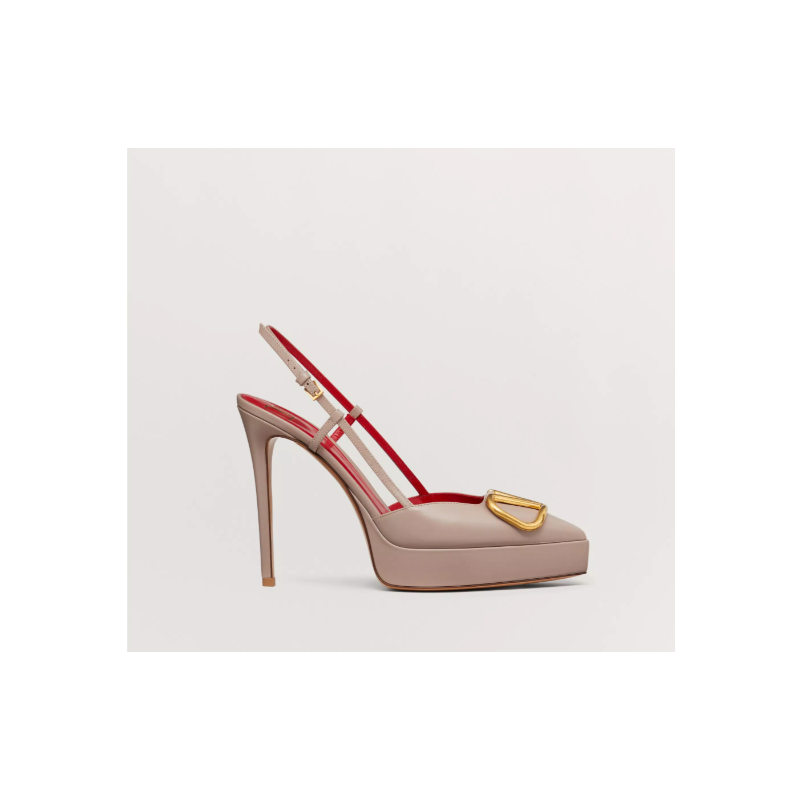Valentino Vlogo Calfskin Platform Slingback Pumps 15cm , Size 35-41